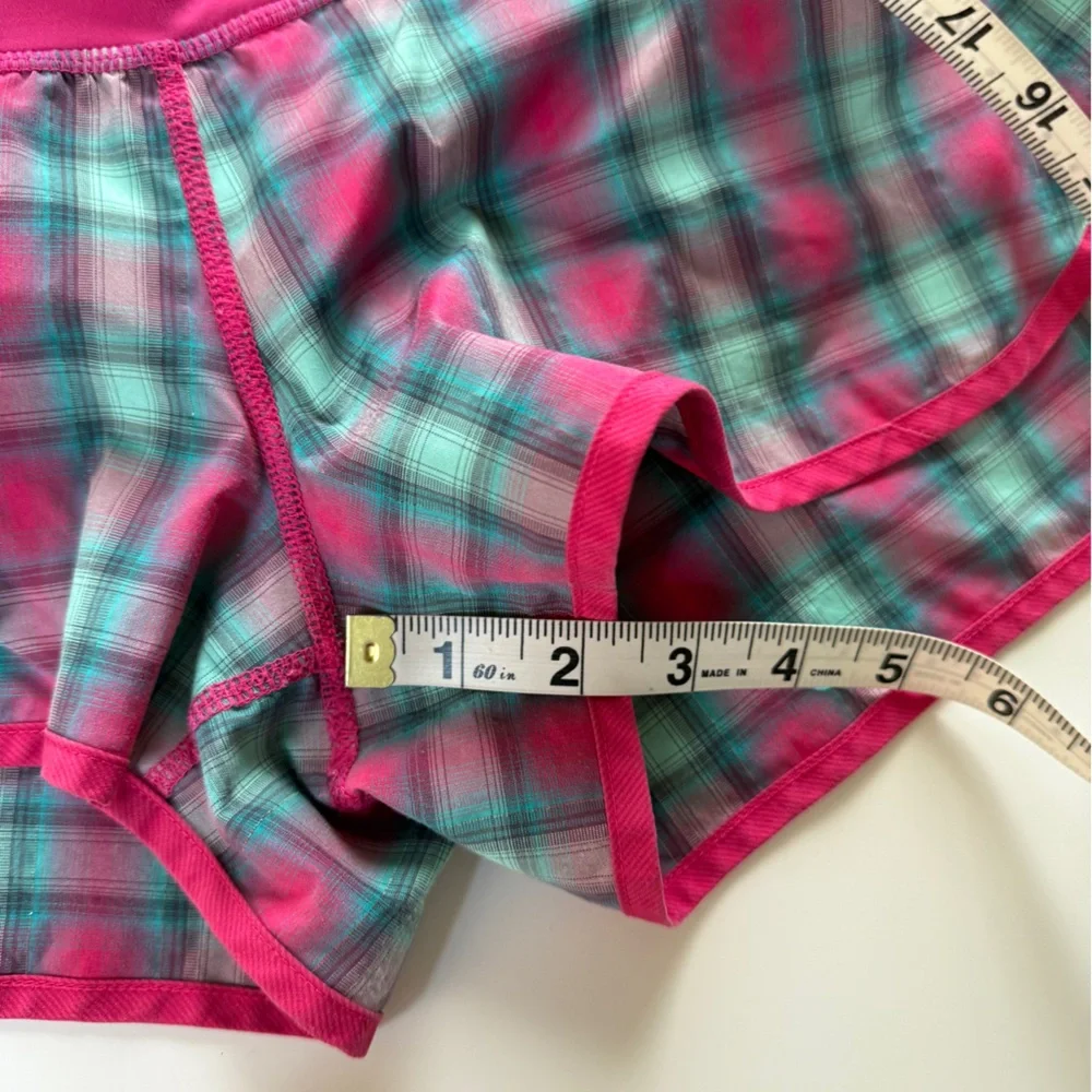 Lululemon Senorita Pink Plaid Speed Shorts Women’s size 6 Running Short - Picture 7 of 10